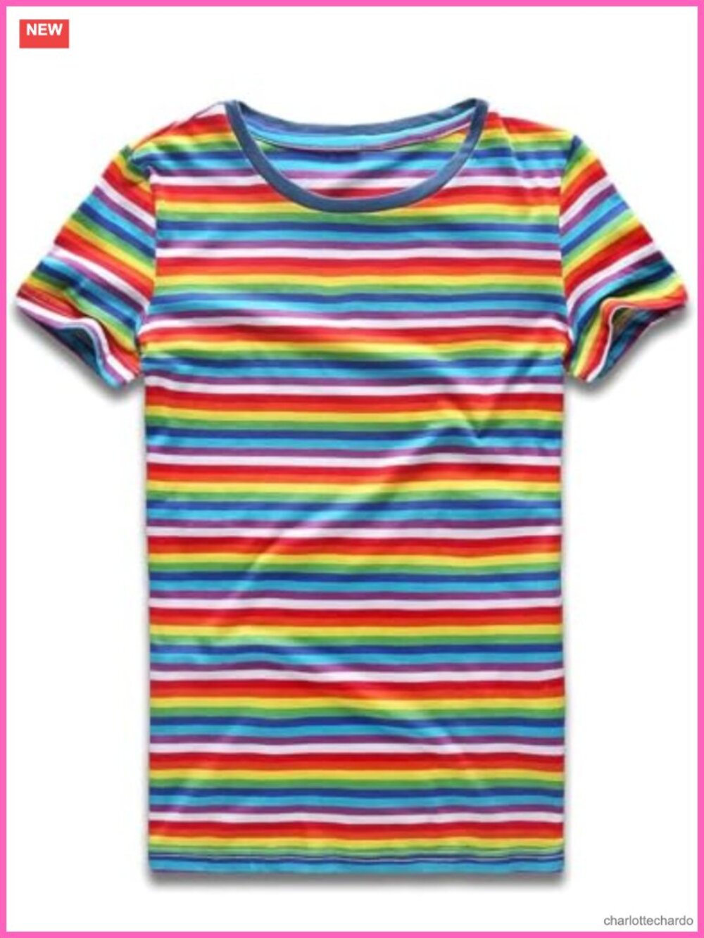 Slim Fit Cotton Striped T-Shirt Short Sleeve Crew Neck Tee
